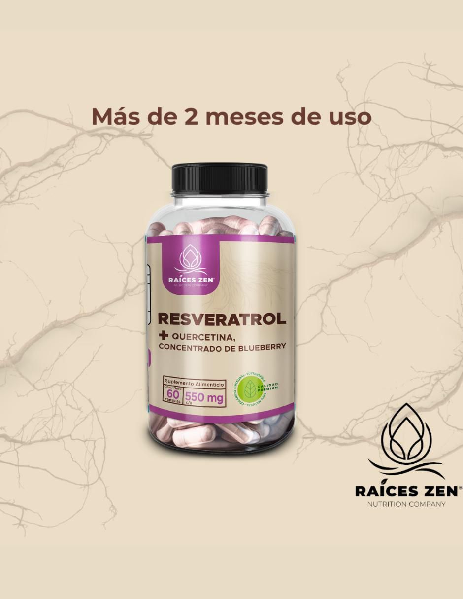 Resveratrol+ Quercetina y Concentrado de Blueberry de 60 cápsulas 2
