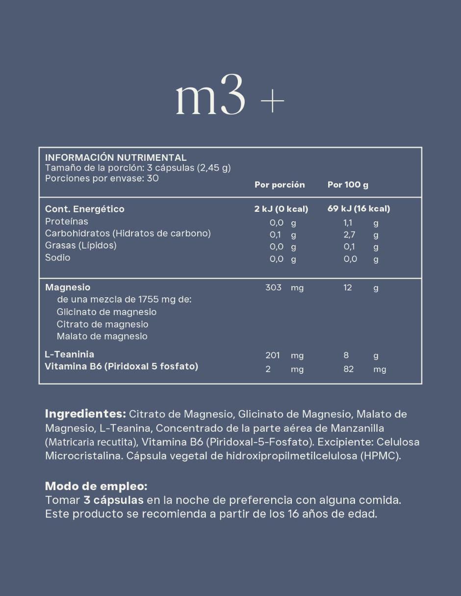 M3+ con citrato de magnesio de 90 cápsulas 2