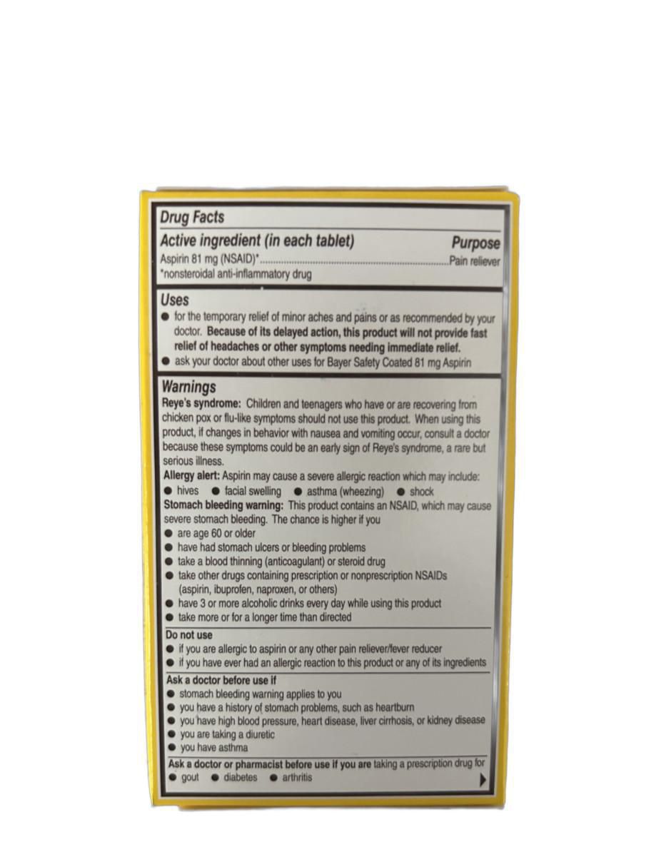 Tabletas para desinflamar y aliviar dolor intenso Aspirina de dosis baja 3