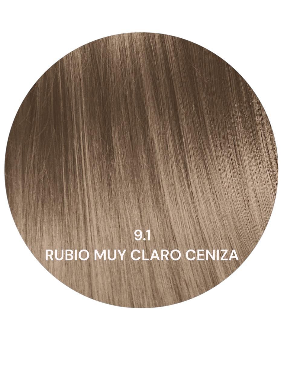 Tinte para cabello tono 9.1 rubio muy claro cenizo 2