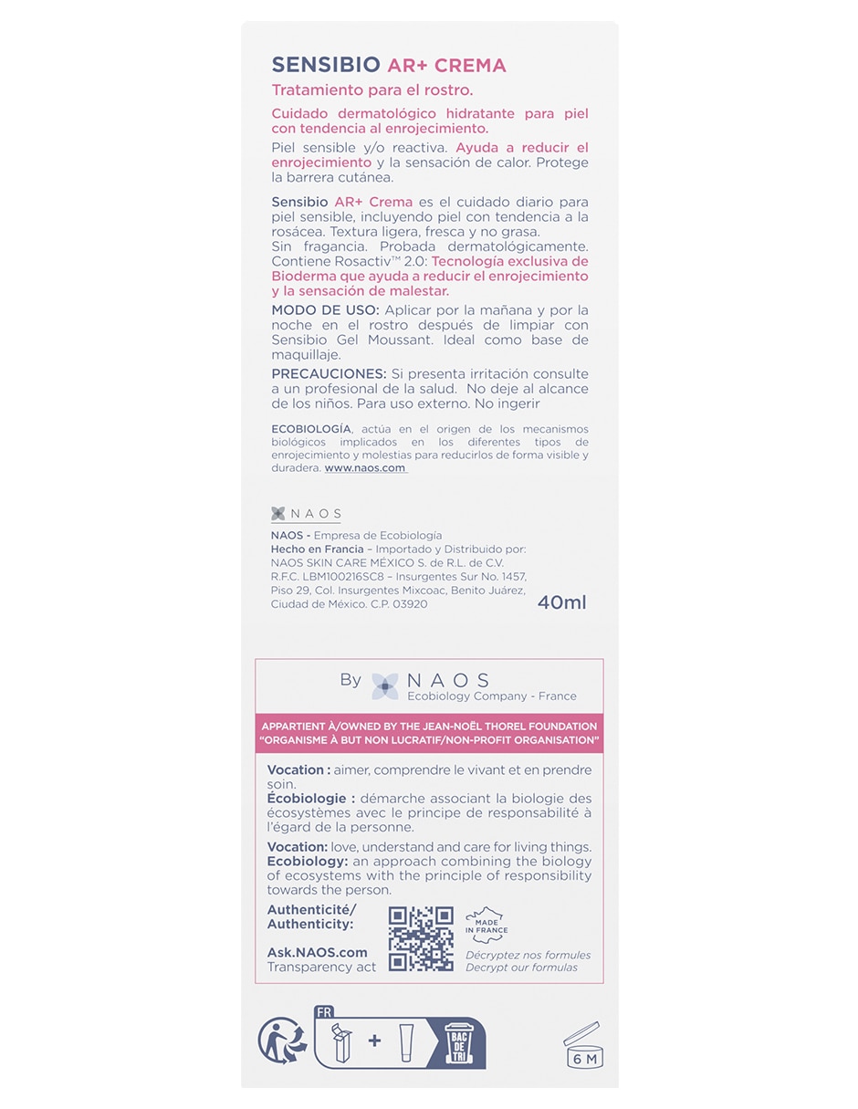 Crema facial recomendada para calmar la piel día y noche Bioderma para piel sensible 3