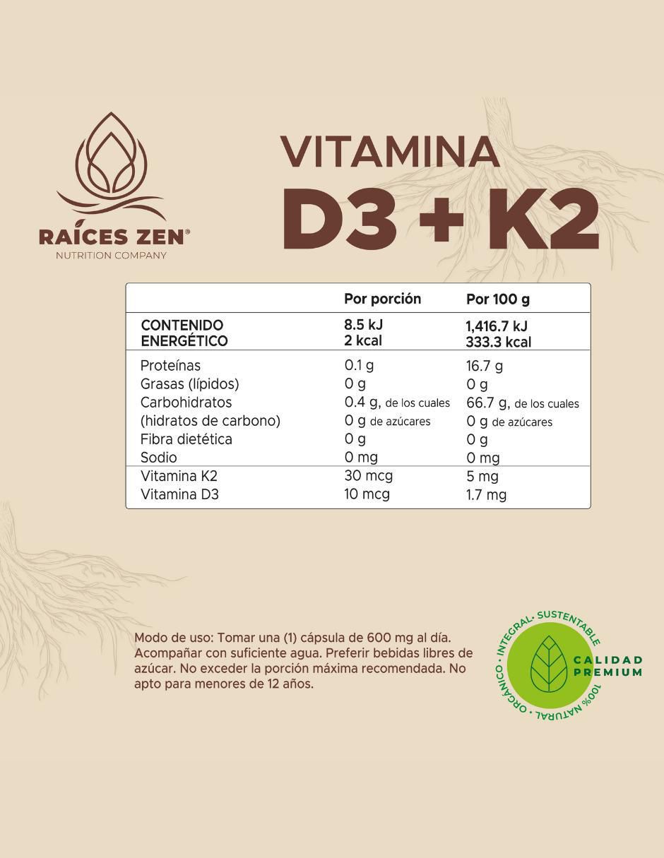 D3 + K2 Super Premium de 120 cápsulas 5