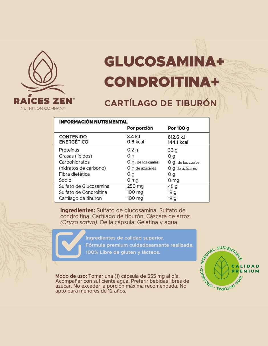 Glucosamina + Condroitina + Cartílago de tiburón Súper Premium de 120 cápsulas 5
