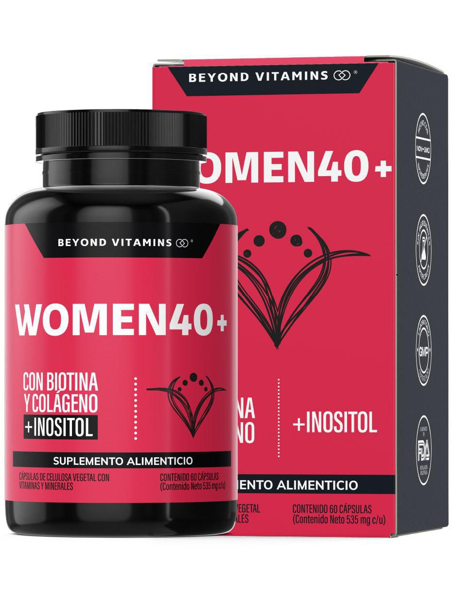 Women 40+ Biotina Colageno Inositol de 60 cápsulas