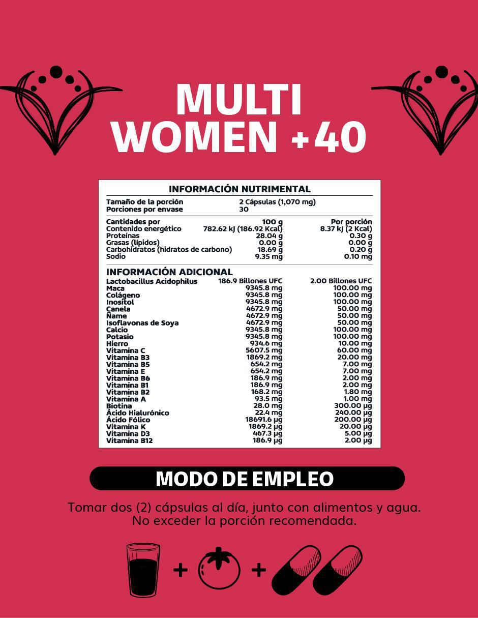 Women 40+ Biotina Colageno Inositol de 60 cápsulas 5