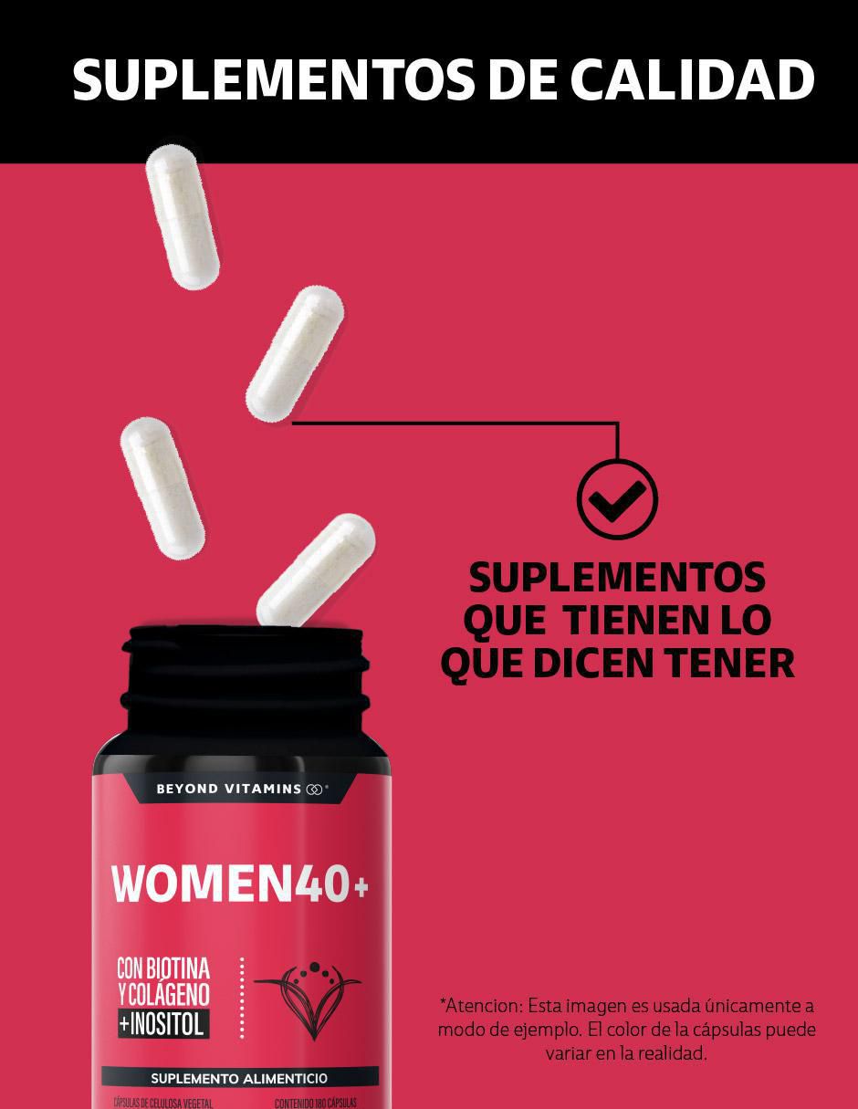 Women 40+ Biotina Colageno Inositol de 180 cápsulas 3