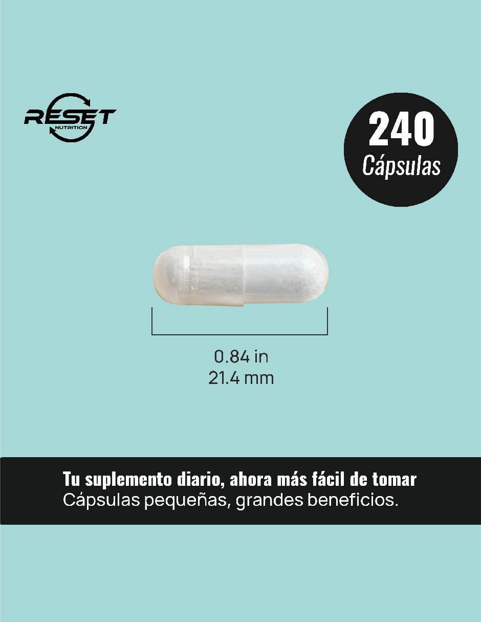 Magnesio Glicinato 400 mg – Sueño Profundo, Relajación y Alivio de Calambres Musculares Reset Nutrition con glicinato de magnesio 3