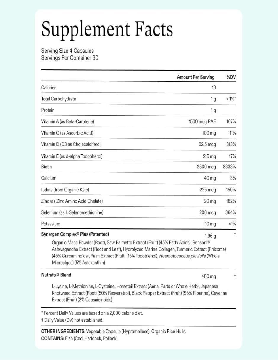 Suplemento para el crecimiento del cabello para mujeres con biotina, vitamina e de 120 cápsulas 5
