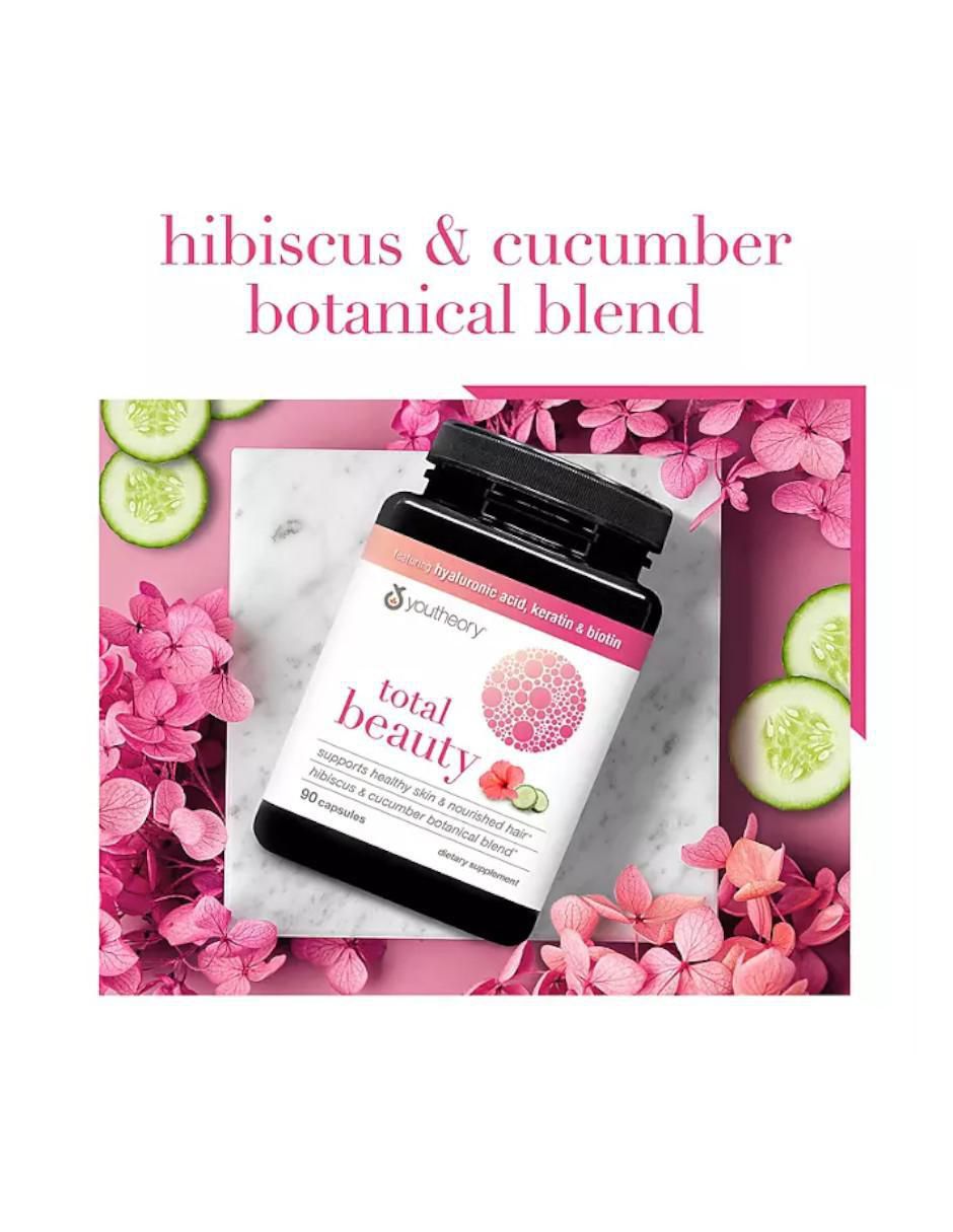 Total Beauty ácido hialurónico nutrientes de belleza con biotina de 90 cápsulas 4