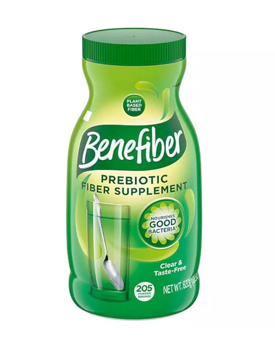 Suplemento diario de fibra prebiótica en polvo Benefiber con fibra alimentaria (inulina, isomaltooligosacárido, cáscara de semilla de psyllium en polvo), bacillus coagulans de 820 g 1