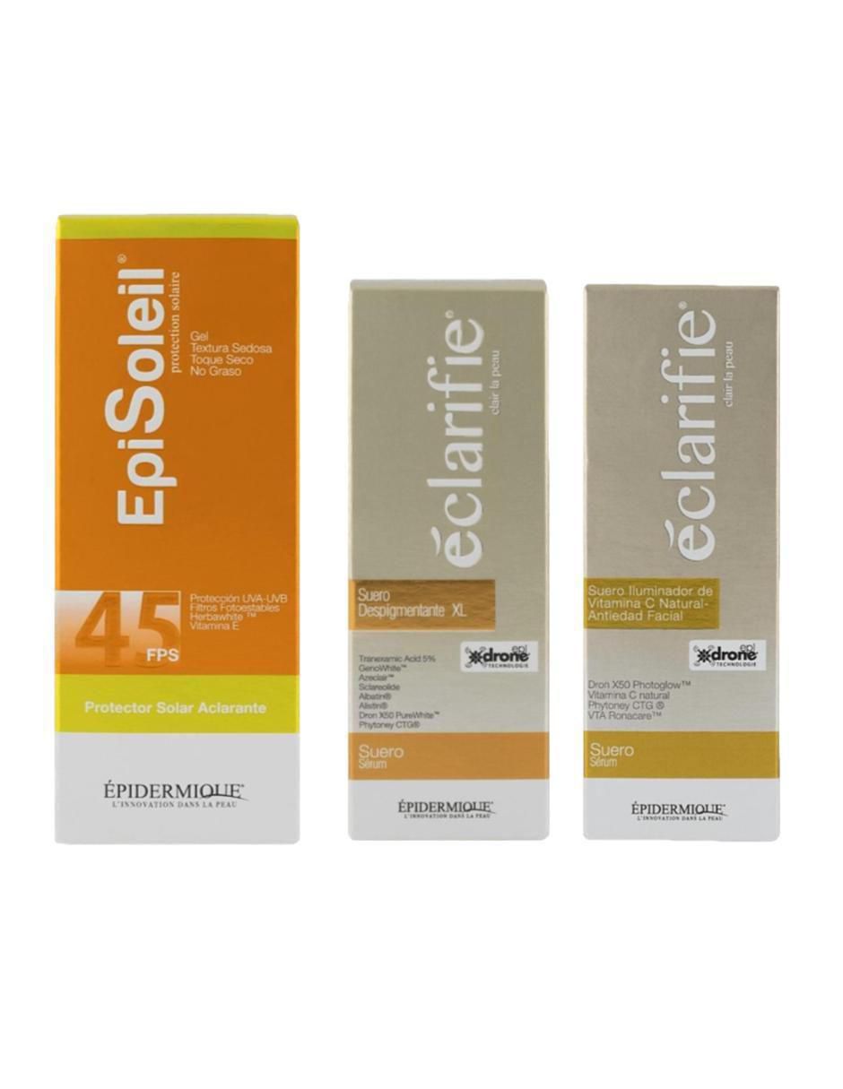 Kit tratamiento facial Fps45 + Eclarifie Xl + Eclarifie Vitamina C reparador Episoleil Epidermique 6