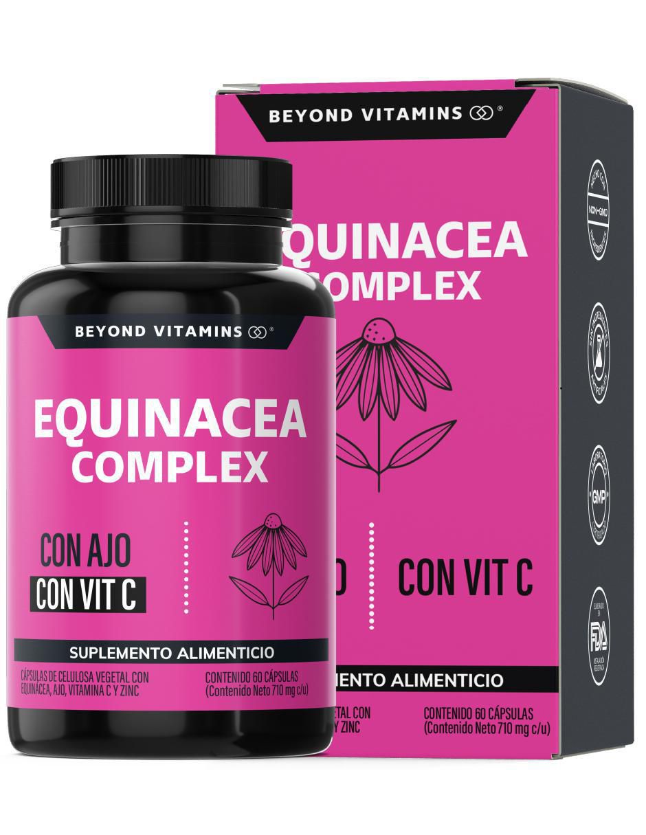 Equinácea Complex Ajo Vitamina C Betaglucanos Quercetina Aguaje de 60 cápsulas Equinácea Complex Ajo Vitamina C Betaglucanos Quercetina Aguaje de 60 cápsulas