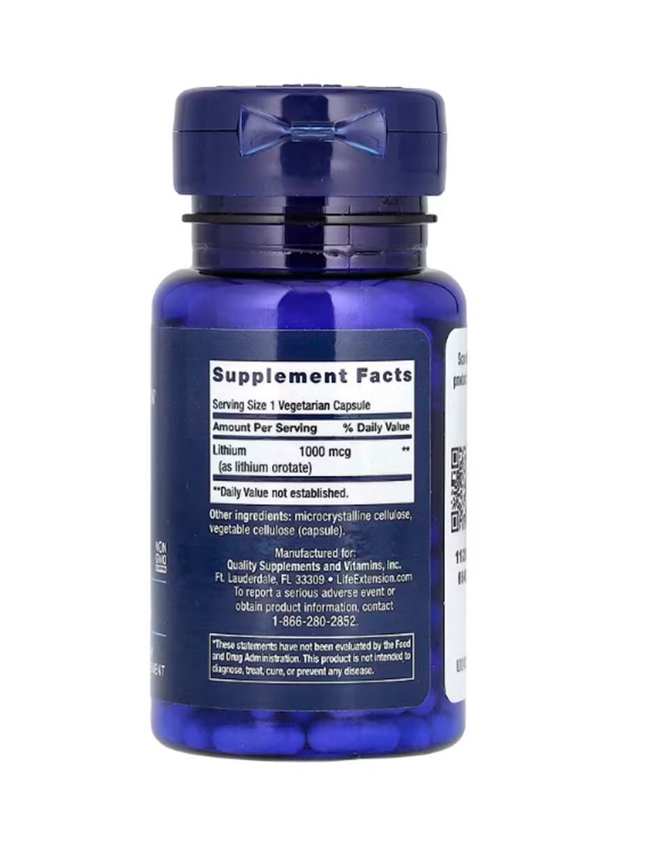 Litio con vitaminas y minerales de 100 cápsulas 2