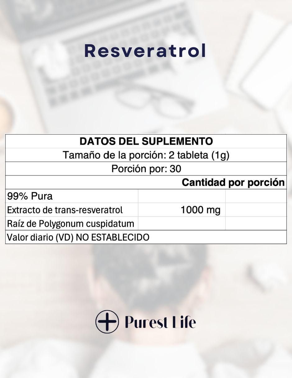 Resveratrol sabor natural de 60 cápsulas 3