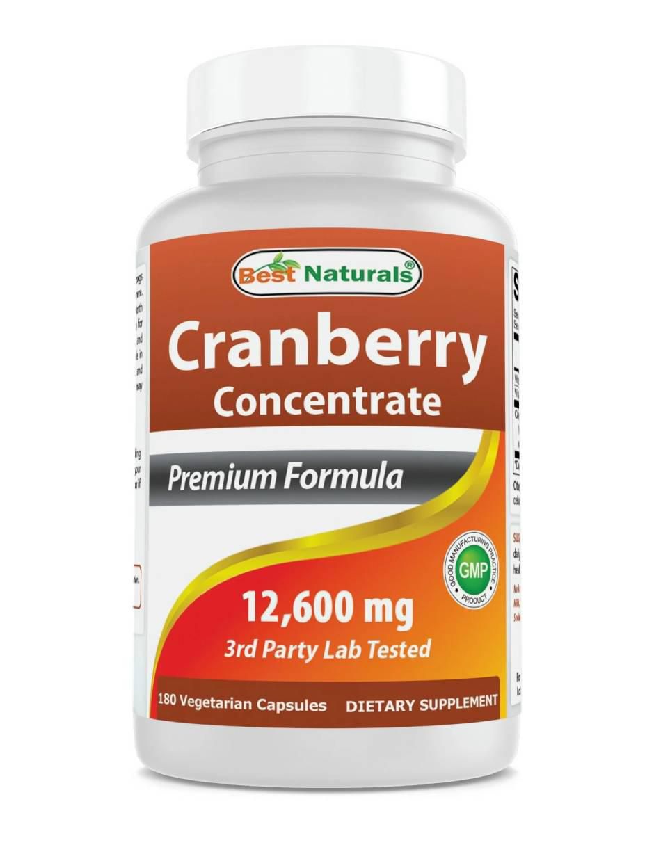 Cranberry Concentrate 12600 mg – Salud Urinaria, Antioxidante y Refuerzo Inmunológico con Vitaminas C y E con arándano de 180 cápsulas
