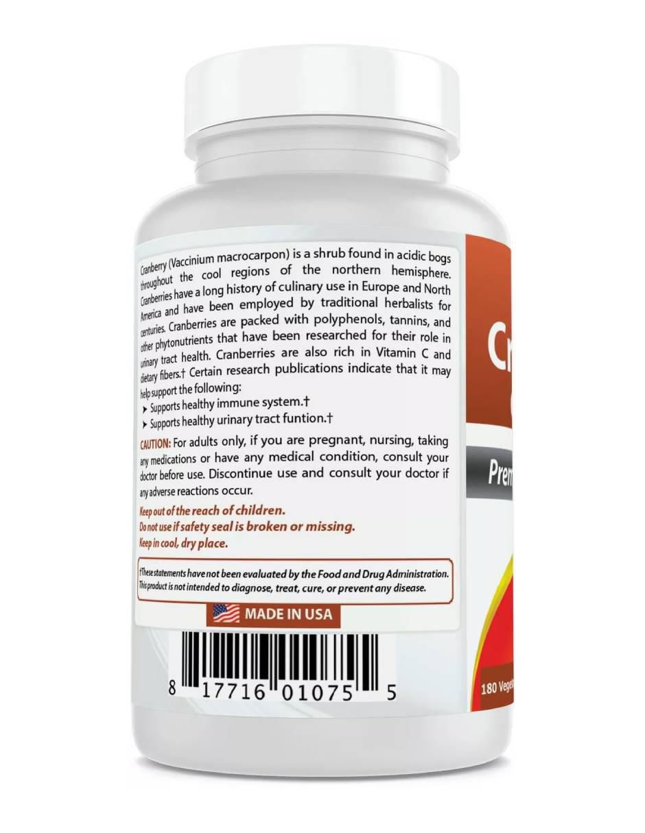 Cranberry Concentrate 12600 mg – Salud Urinaria, Antioxidante y Refuerzo Inmunológico con Vitaminas C y E con arándano de 180 cápsulas 3