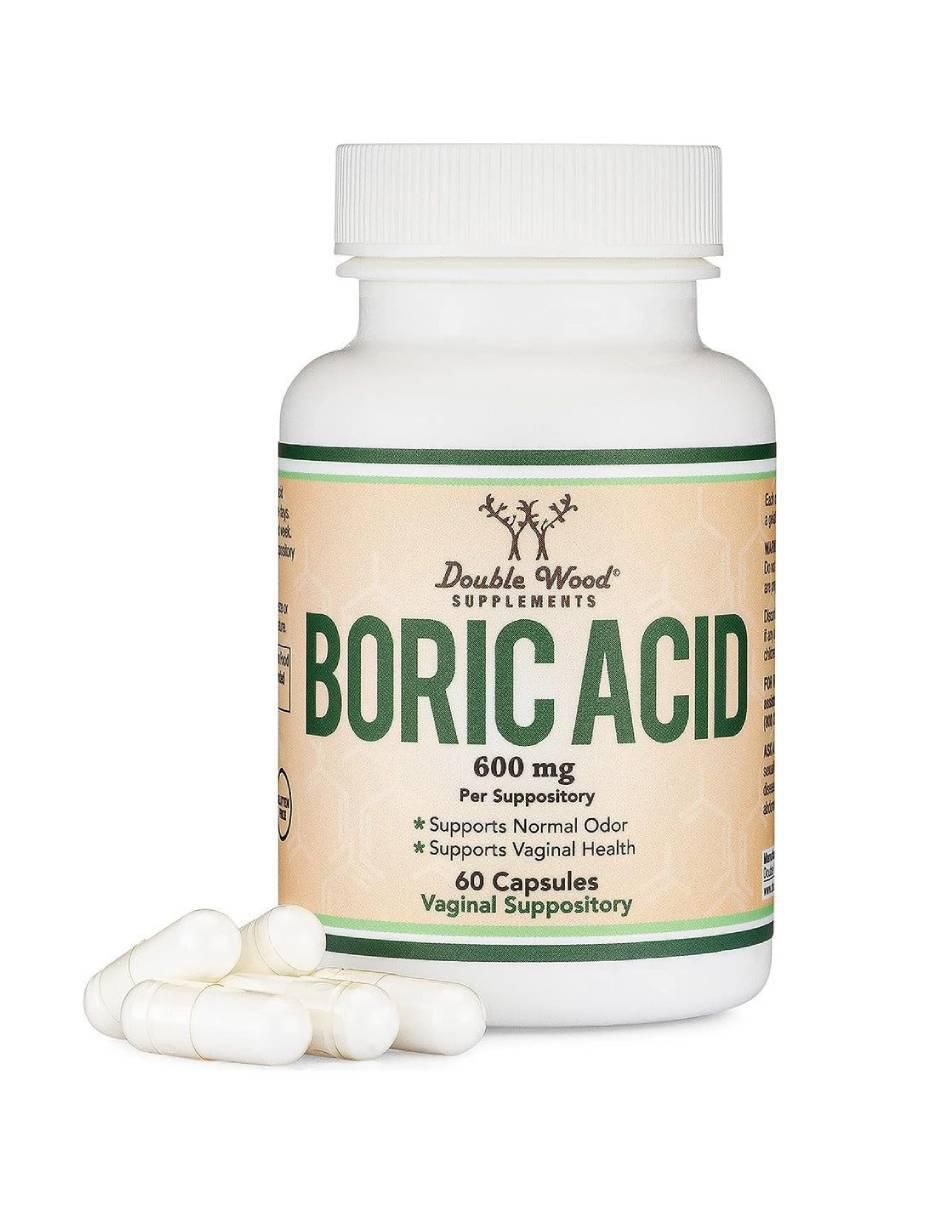 Ácido Bórico 600 mg 60 Supositorios – Equilibrio del pH Vaginal Double Wood con ácido bórico de 600 mg