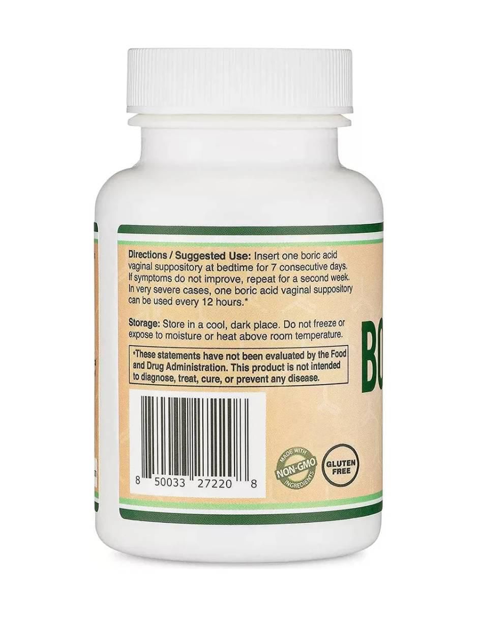 Ácido Bórico 600 mg 60 Supositorios – Equilibrio del pH Vaginal Double Wood con ácido bórico de 600 mg 2