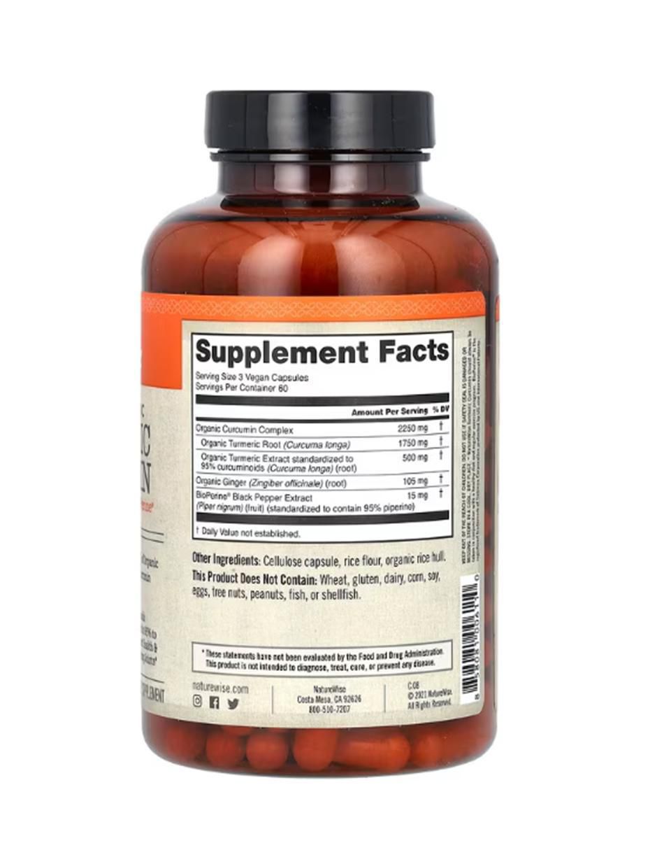 Turmeric con cúrcuma de 180 cápsulas 2
