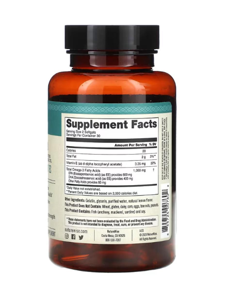 Omega con vitamina E con omega 3 de 60 cápsulas 2