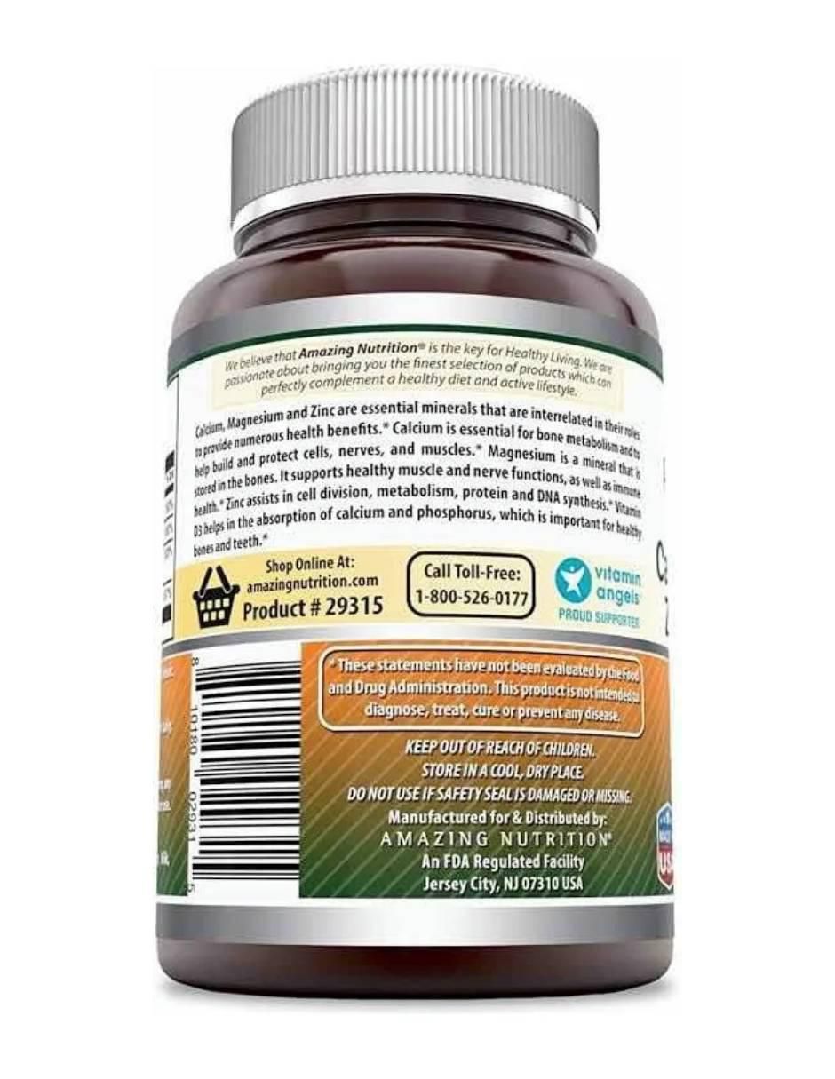 Amazing Formulas Cal Mag Zinc + Vitamina D3 de 300 cápsulas 2