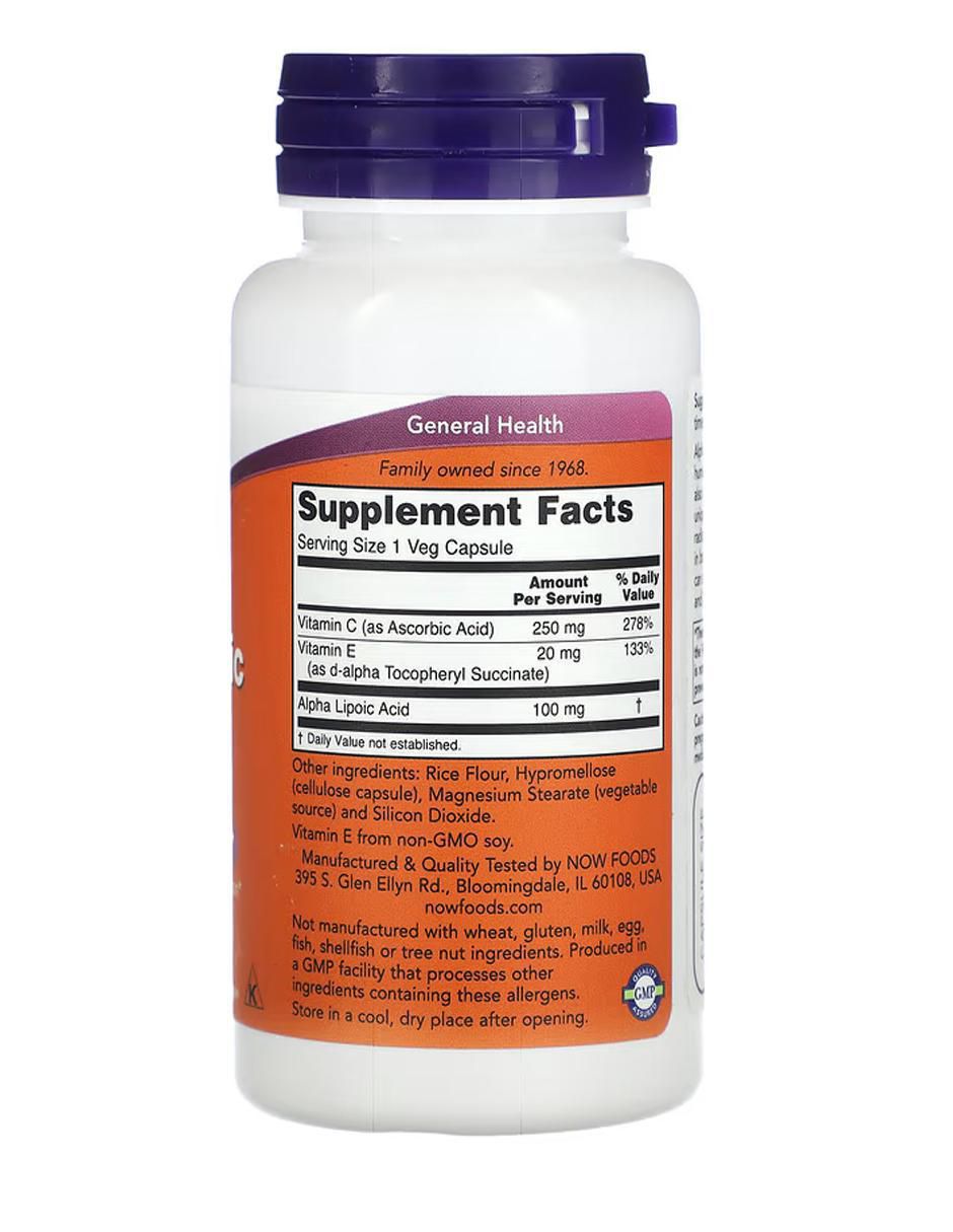 Ácido alfa-lipoico, 100 mg, vegetales de 60 cápsulas 2