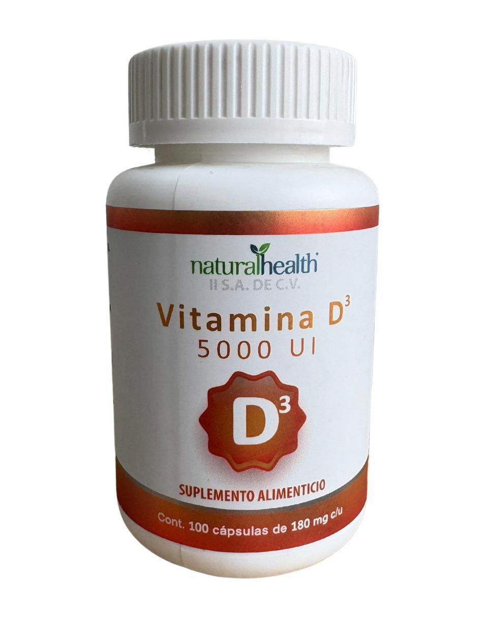 Vitamina D3 5000 UI Natural Health de 100 cápsulas