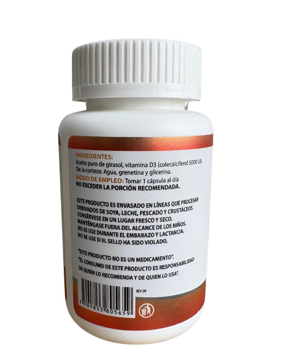 Vitamina D3 5000 UI Natural Health de 100 cápsulas 2