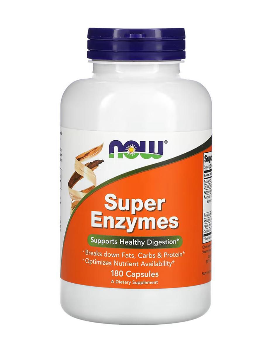Súper Enzimas, con enzimas digestivas y probióticos de 180 cápsulas