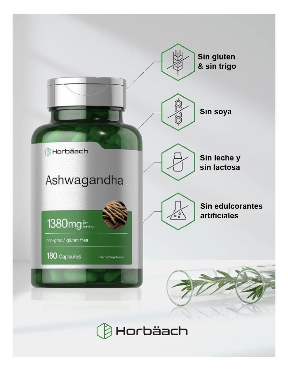 ASHWAGANDHA 180 CÁP Horbaach con ashwagandha de 180 cápsulas 3