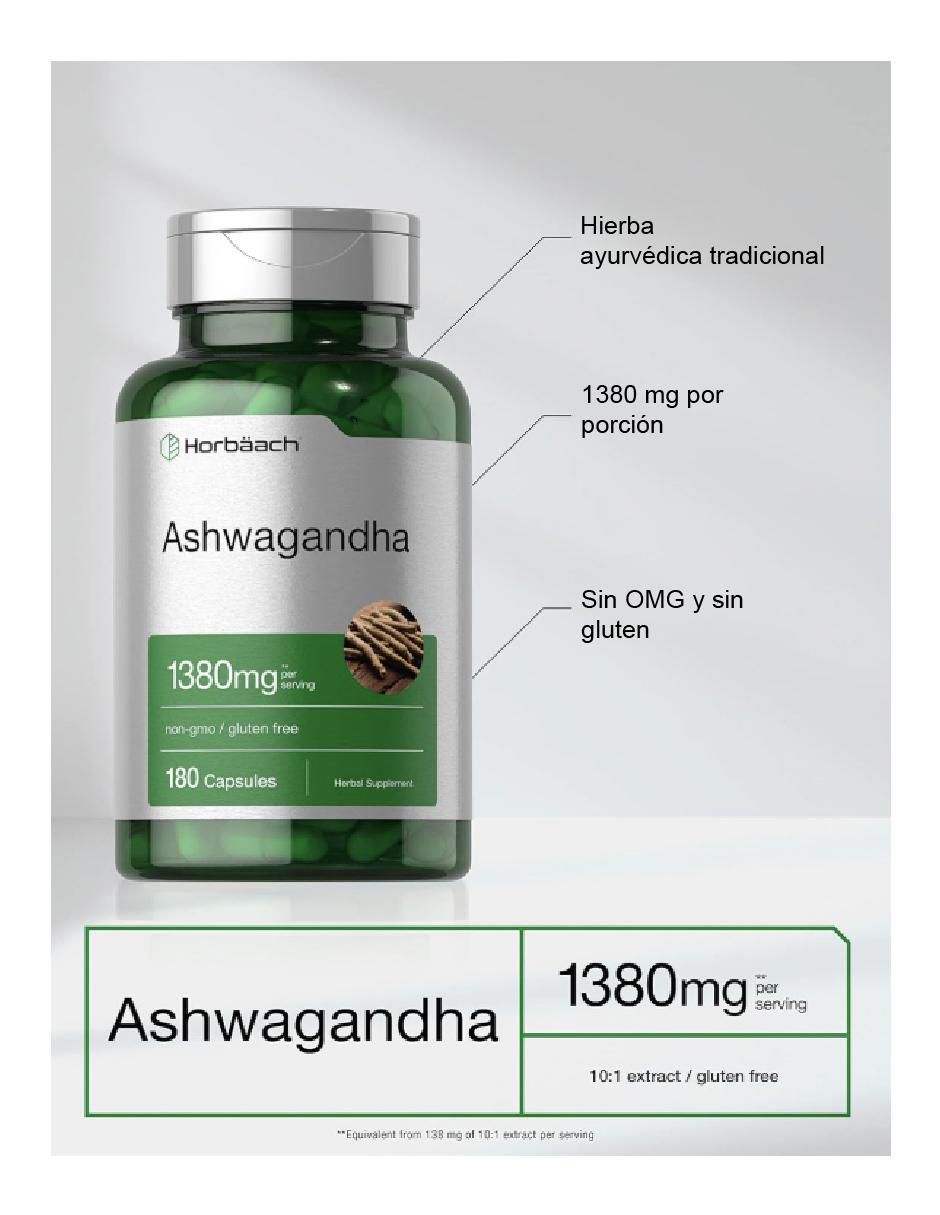 ASHWAGANDHA 180 CÁP Horbaach con ashwagandha de 180 cápsulas 4