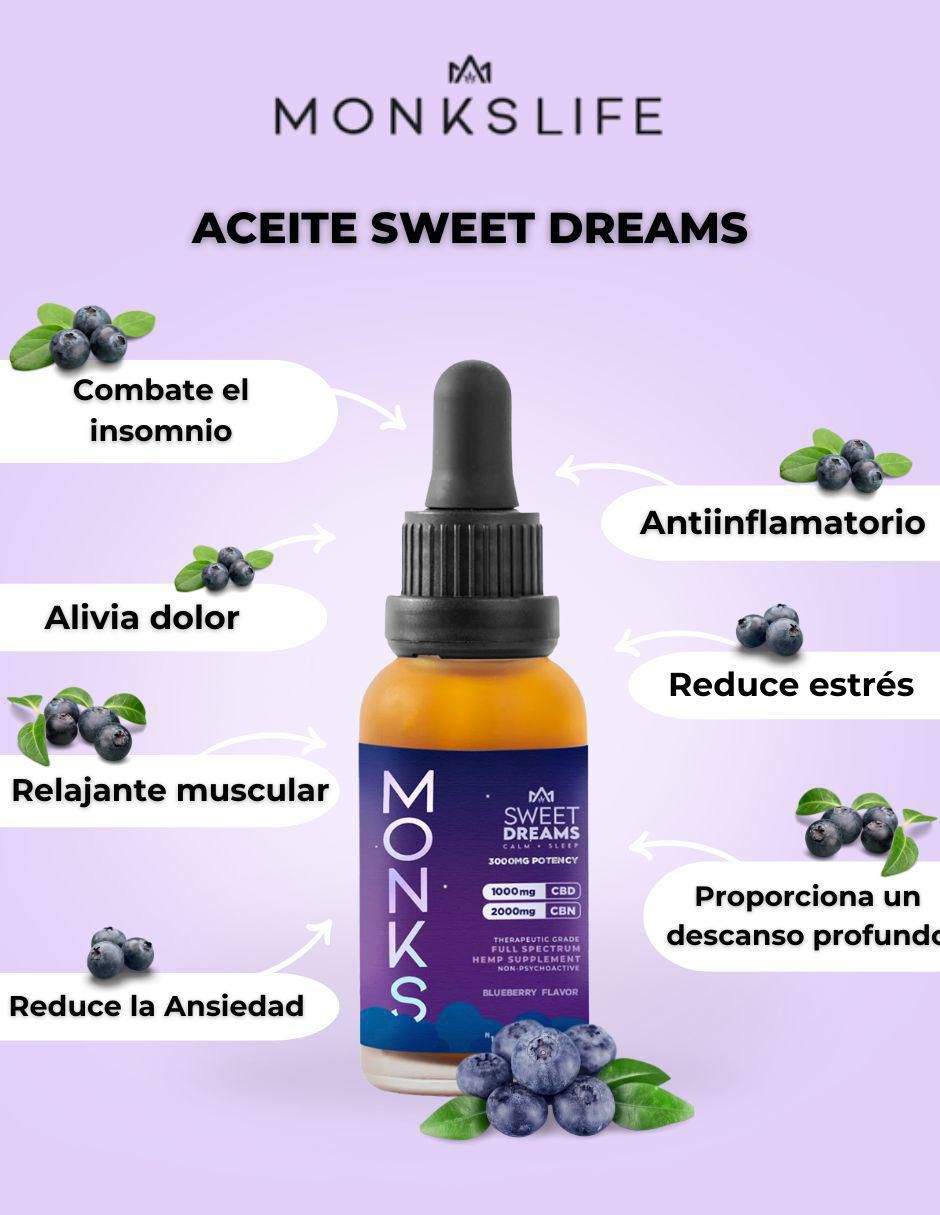 Aceite Sweet Dreams con CBD y CBN sabor mora azul de 30 ml 3