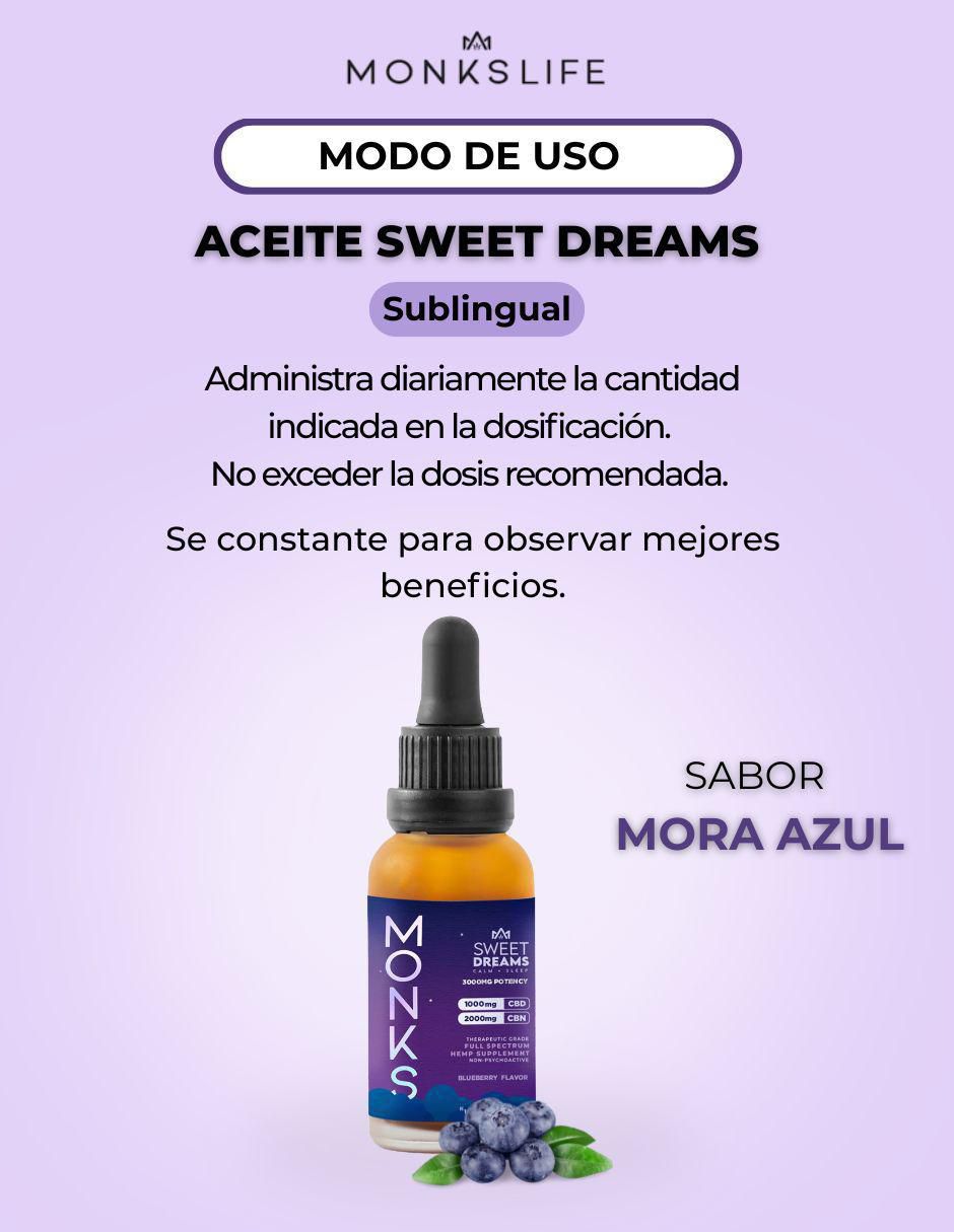 Aceite Sweet Dreams con CBD y CBN sabor mora azul de 30 ml 4