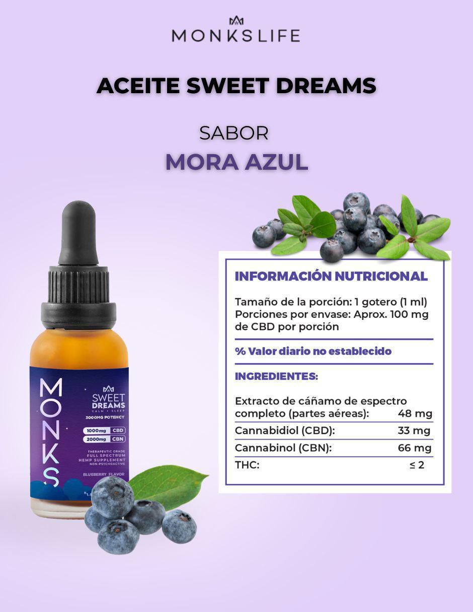 Aceite Sweet Dreams con CBD y CBN sabor mora azul de 30 ml 5