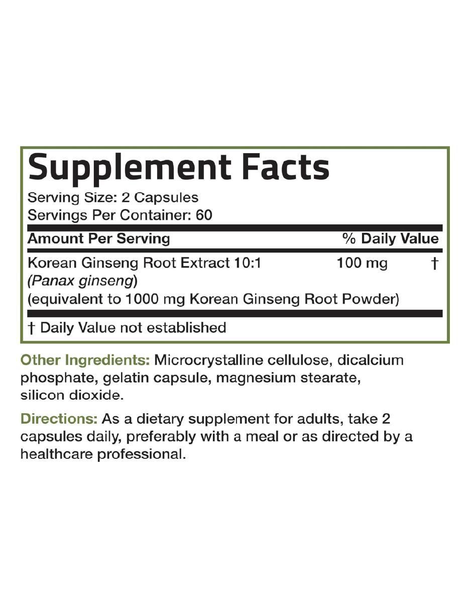 KOREAN PANAX GINSENG Bronson con ginseng de 120 cápsulas 2