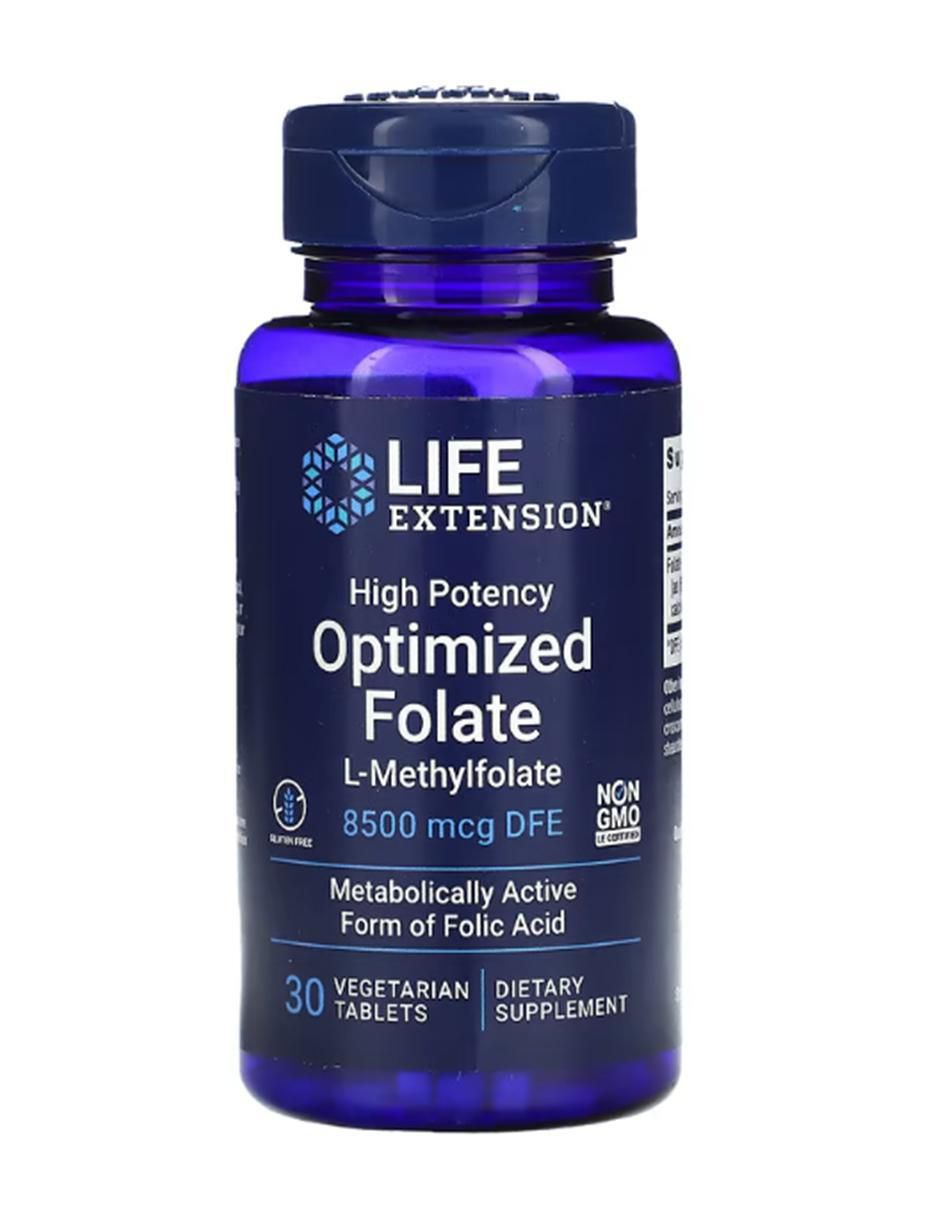 Folato con vitaminas y minerales de 30 cápsulas