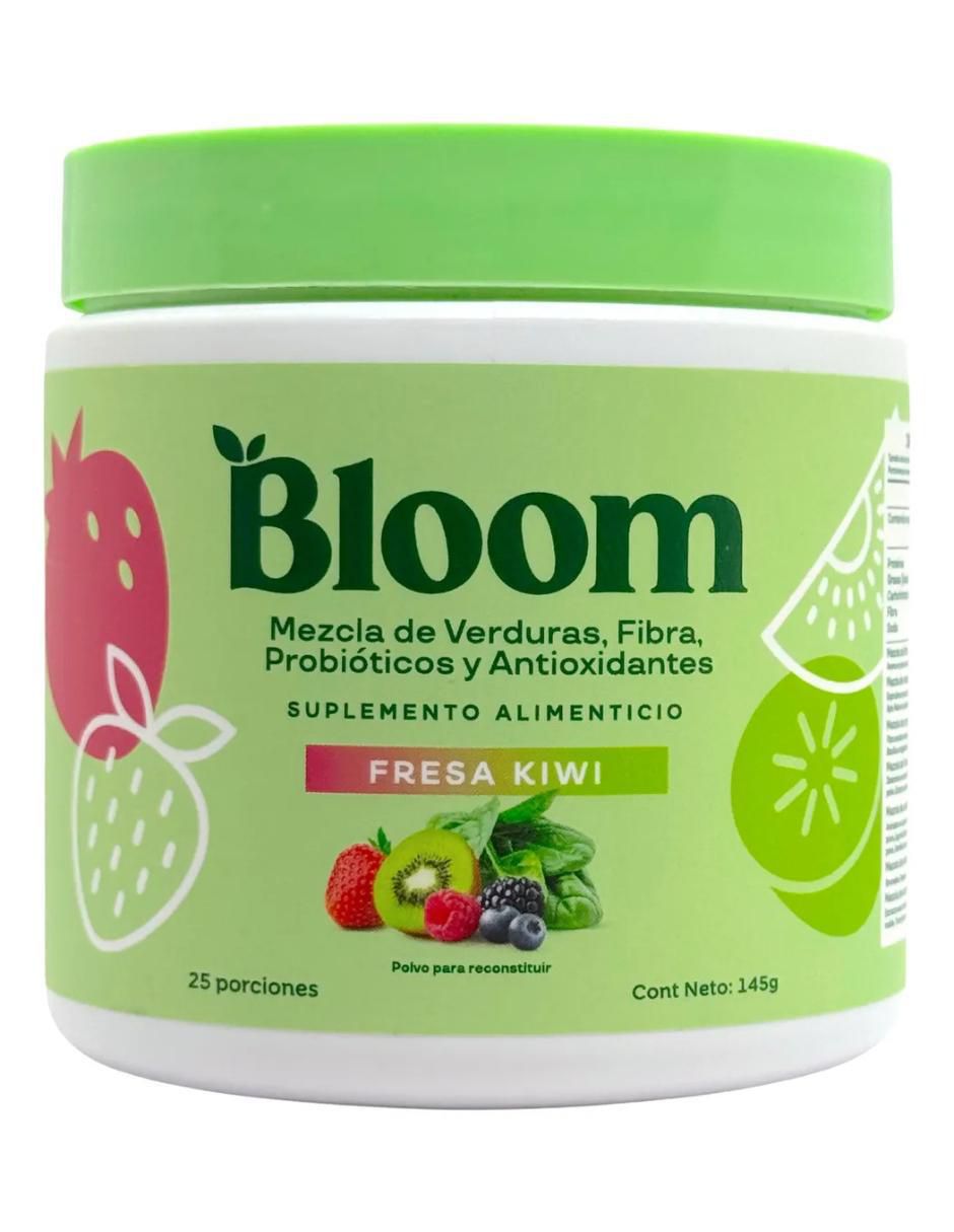 Mezcla de Verduras, Fibra, Probióticos y Antioxidantes Bloom sabor fresa de 145 g