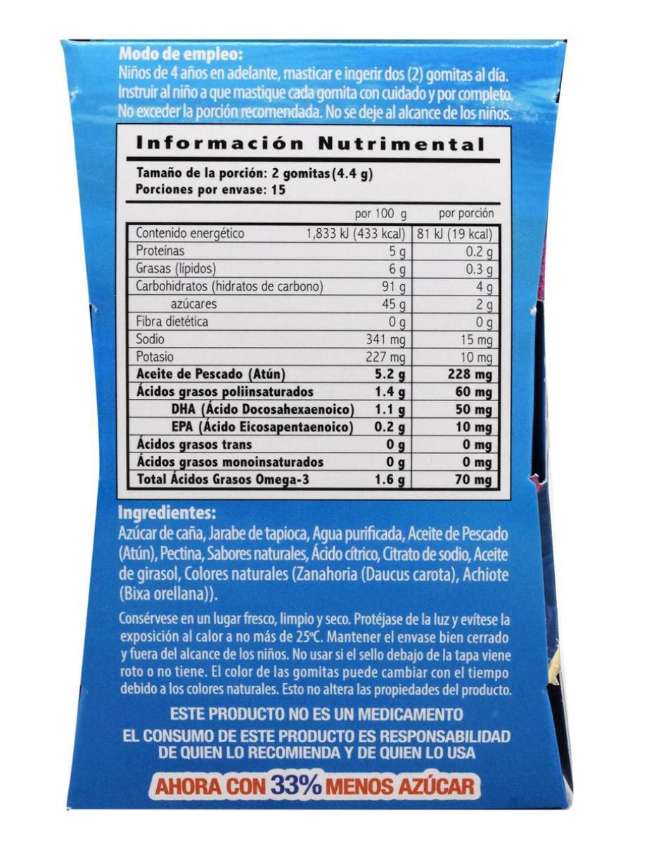 Gomitas con Omega 3 Nemo sabor natural de 30 gomitas 2