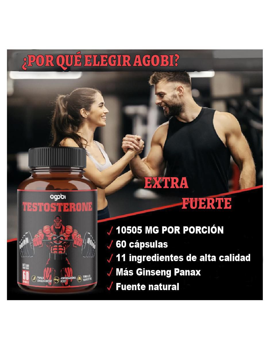 Testosterona con fenogreco, maca negra y tribulus de 60 cápsulas 4