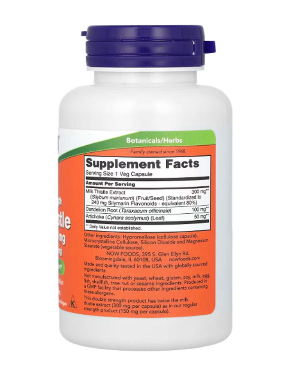 Extracto de cardo mariano, doble potencia, 300 mg, vegetales con cardo mariano de 100 cápsulas 2