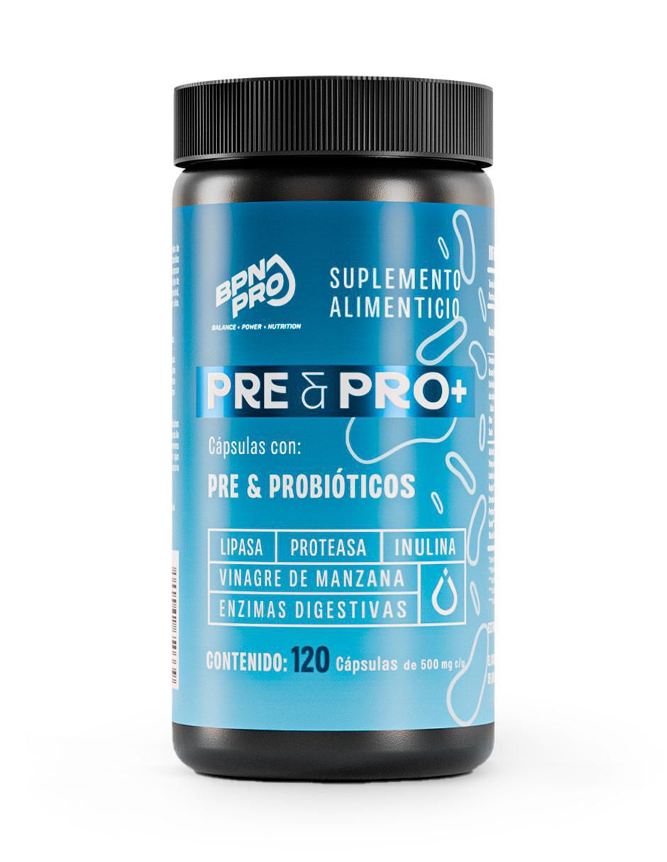 PRE & PRO + con probióticos de 120 cápsulas