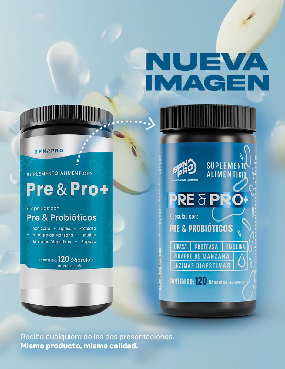PRE & PRO + con probióticos de 120 cápsulas 2