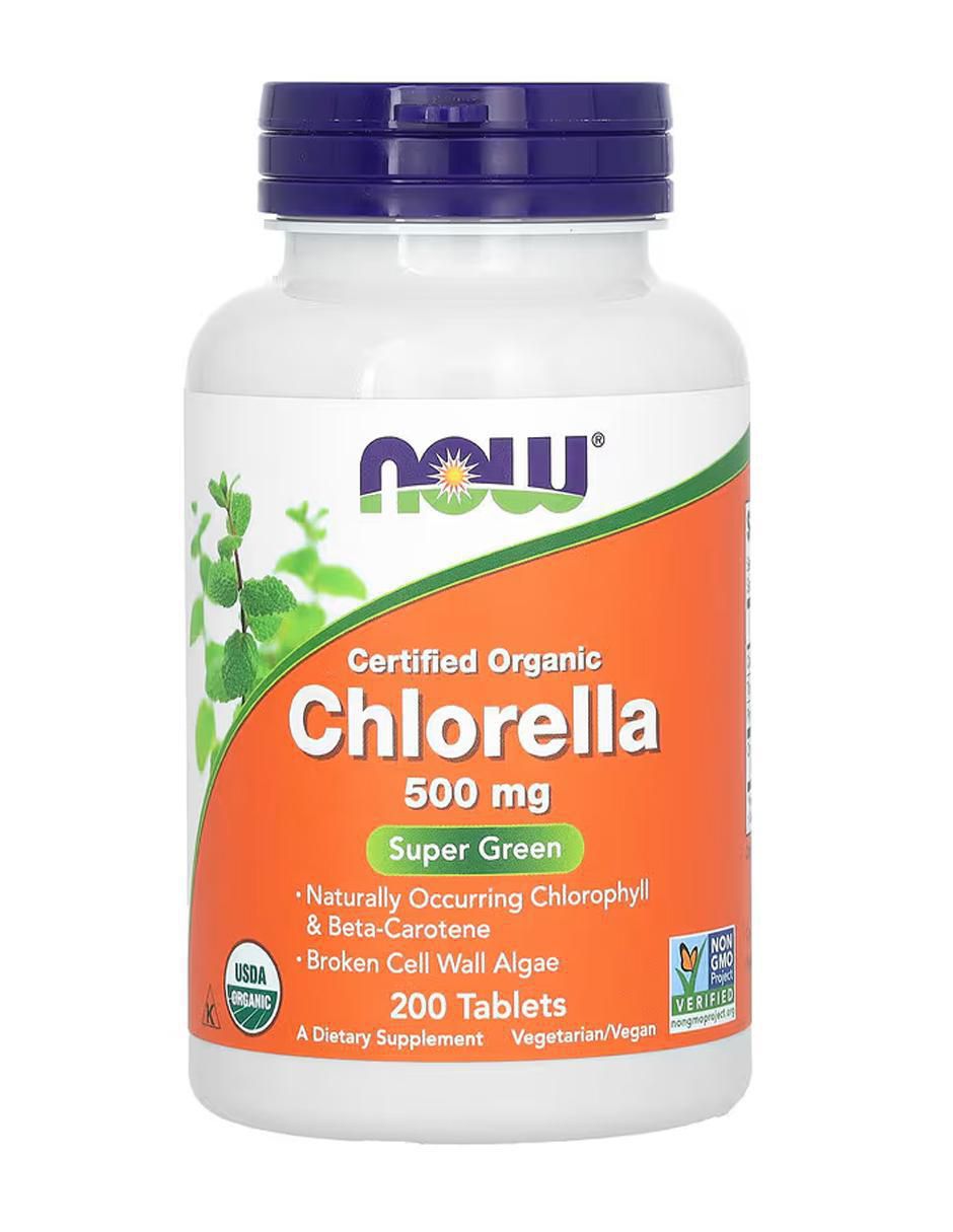 Clorela orgánica certificada, 500 mg con clorela de 200 tabletas Clorela orgánica certificada, 500 mg con clorela de 200 tabletas
