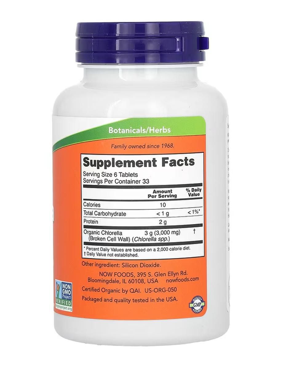 Clorela orgánica certificada, 500 mg con clorela de 200 tabletas 2