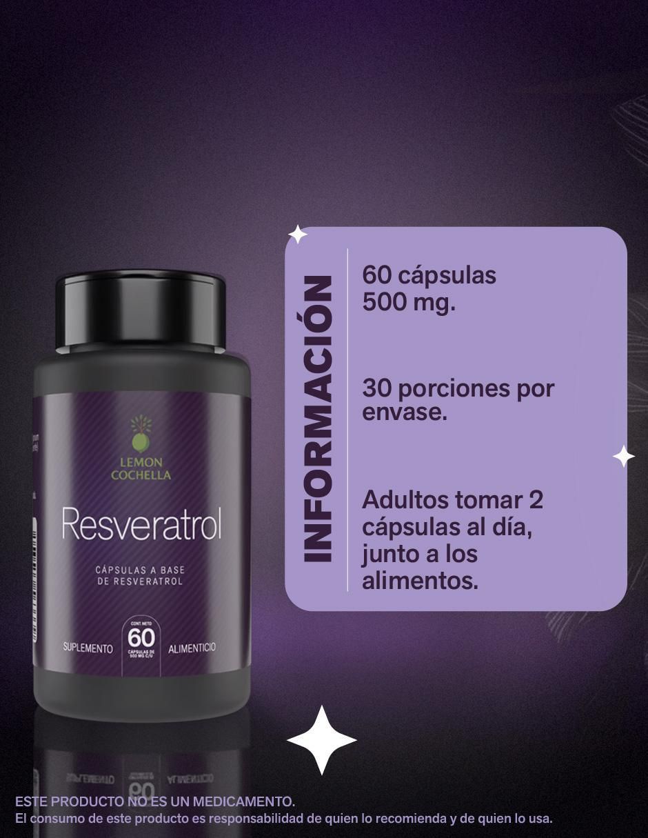 Resveratrol sabor natural de 60 cápsulas 4