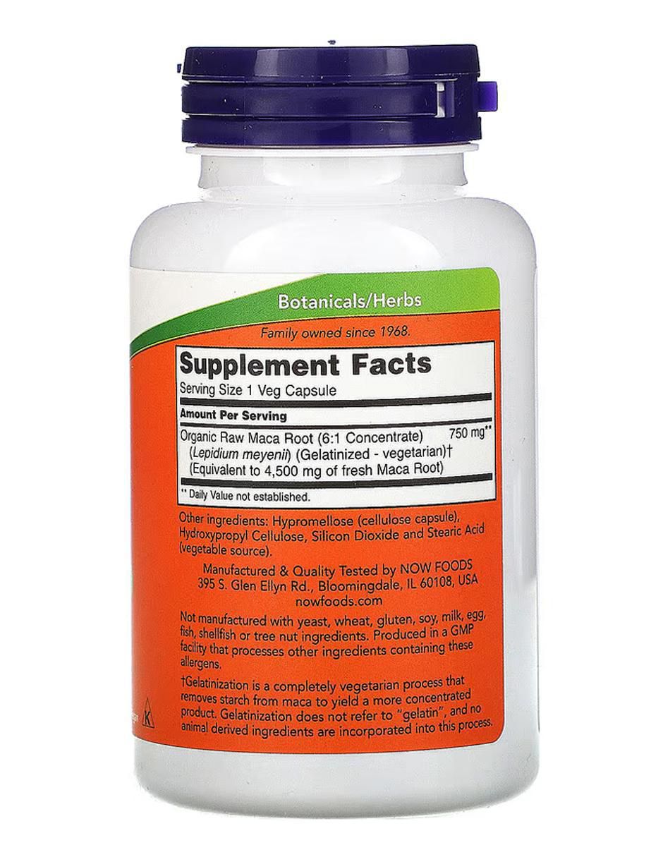 Raw Maca, 750 mg, 90 Veg Capsules con maca de 90 cápsulas 2