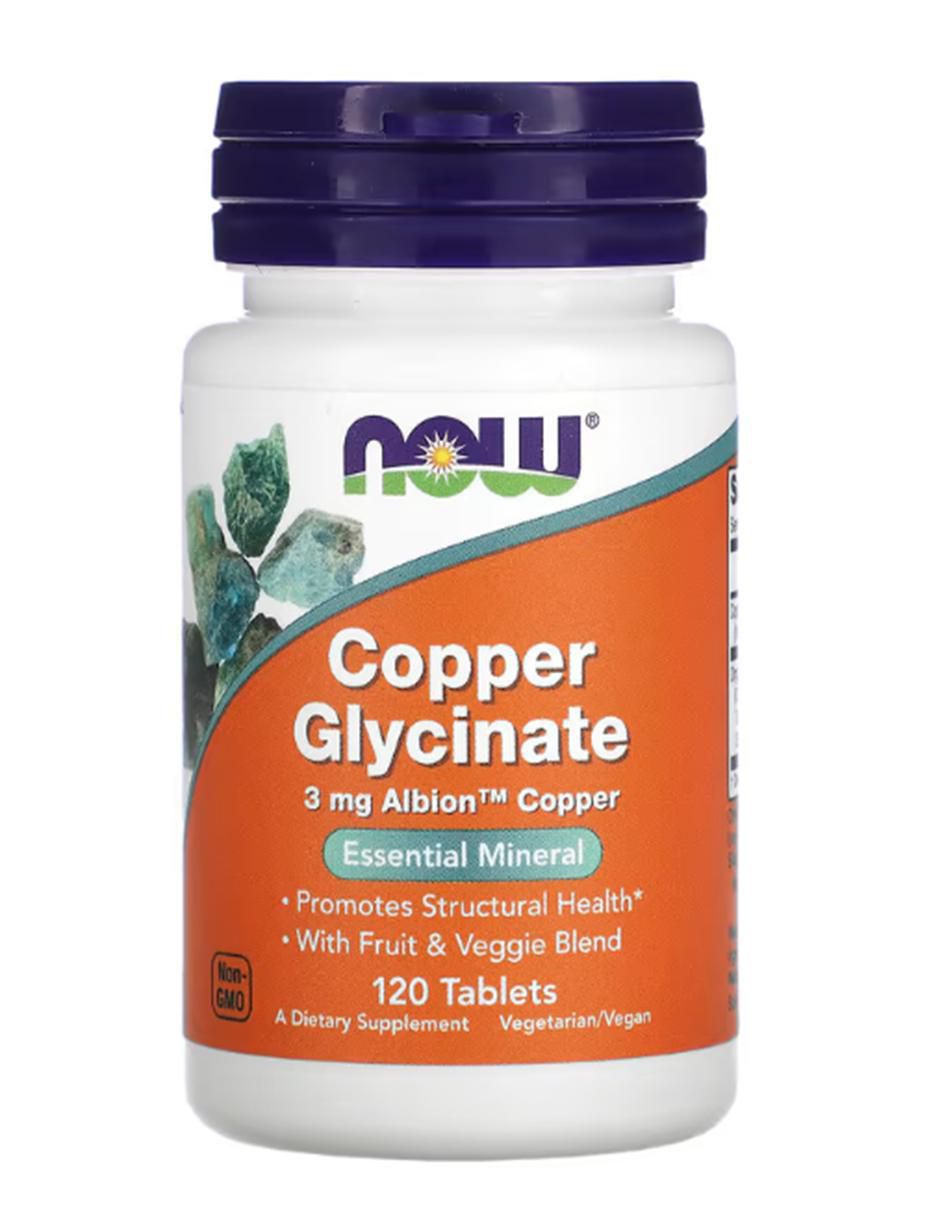 Glicinato de cobre con vitaminas y minerales de 120 tabletas