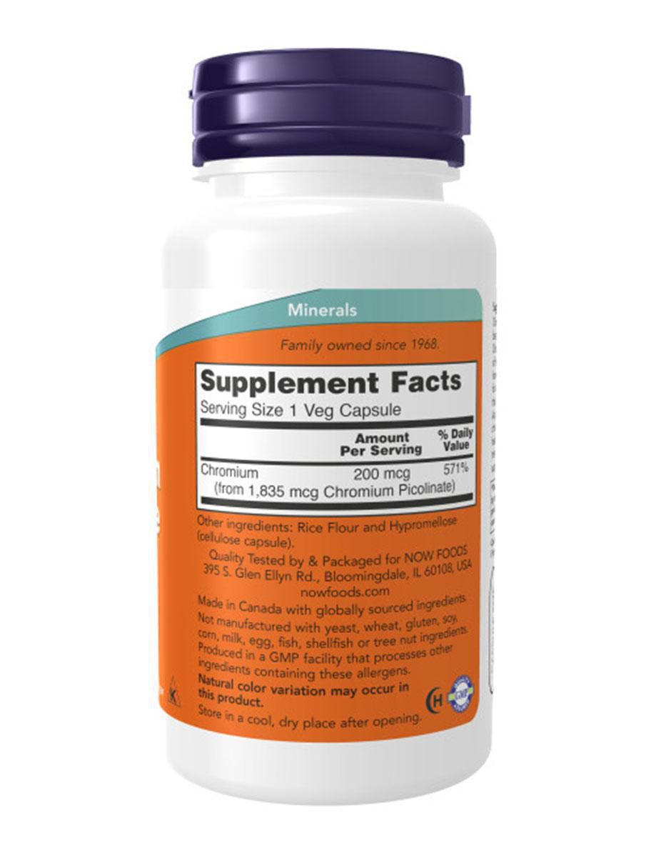 Chromium Picolinate 200 mcg con cromo de 100 cápsulas 2