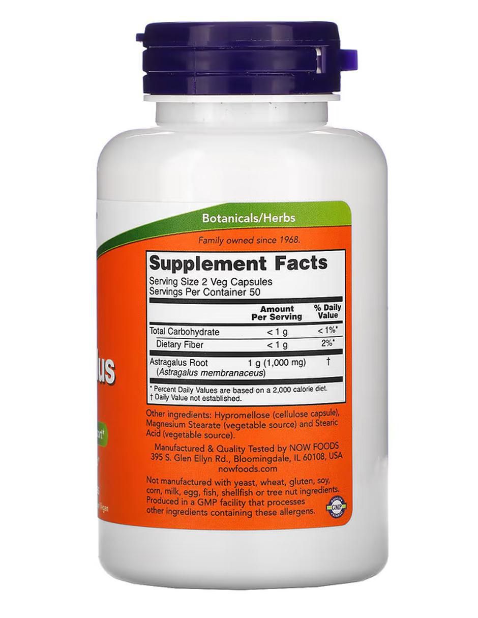 Astrágalo, 500 mg, vegetales de 100 cápsulas 2