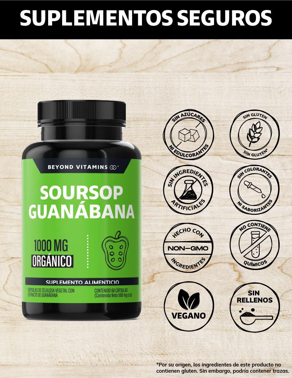Soursop Guanábana Orgánica de 60 cápsulas 2